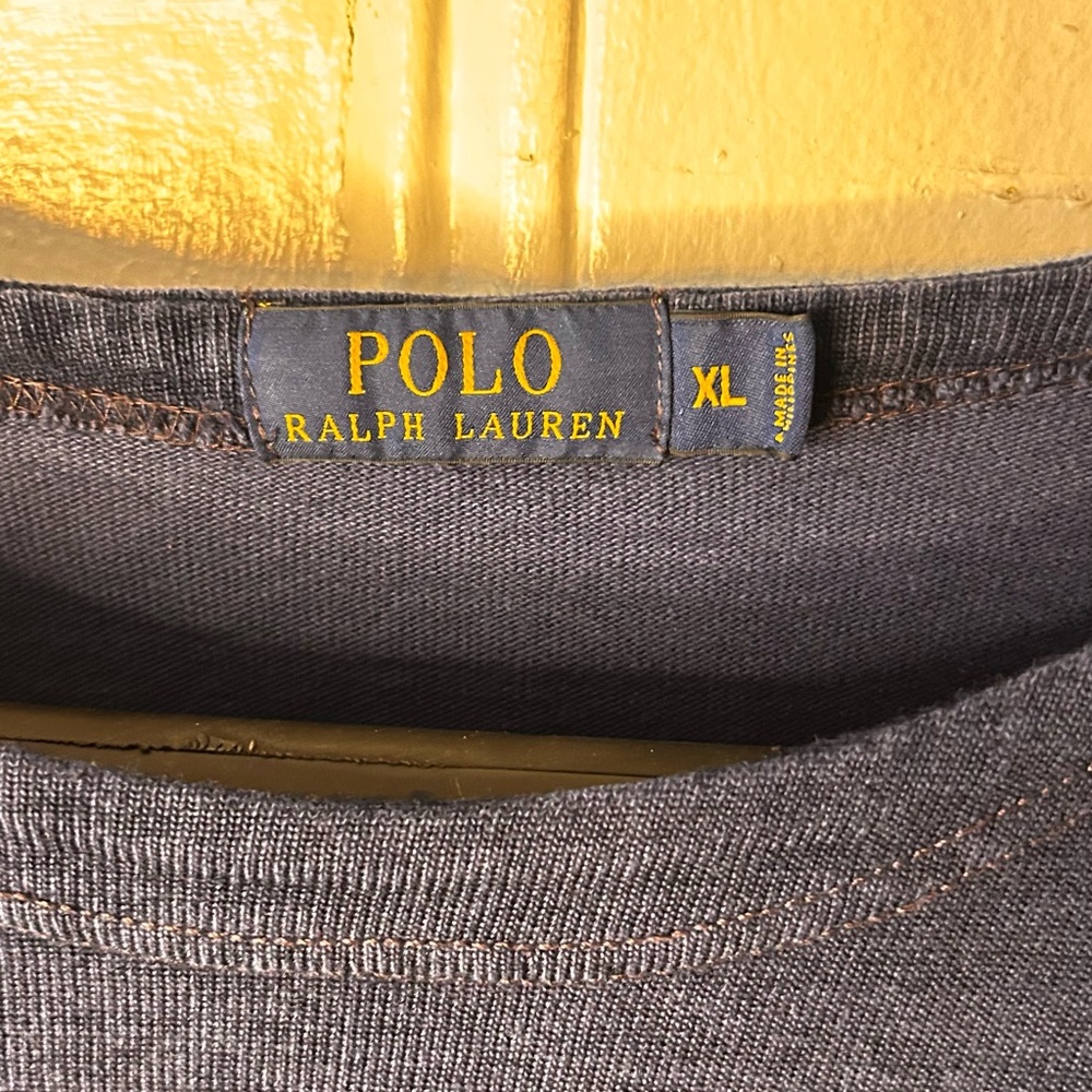 Ralph Lauren Navy and Yellow Bulldog Sweatshirt - Picture 2 of 3